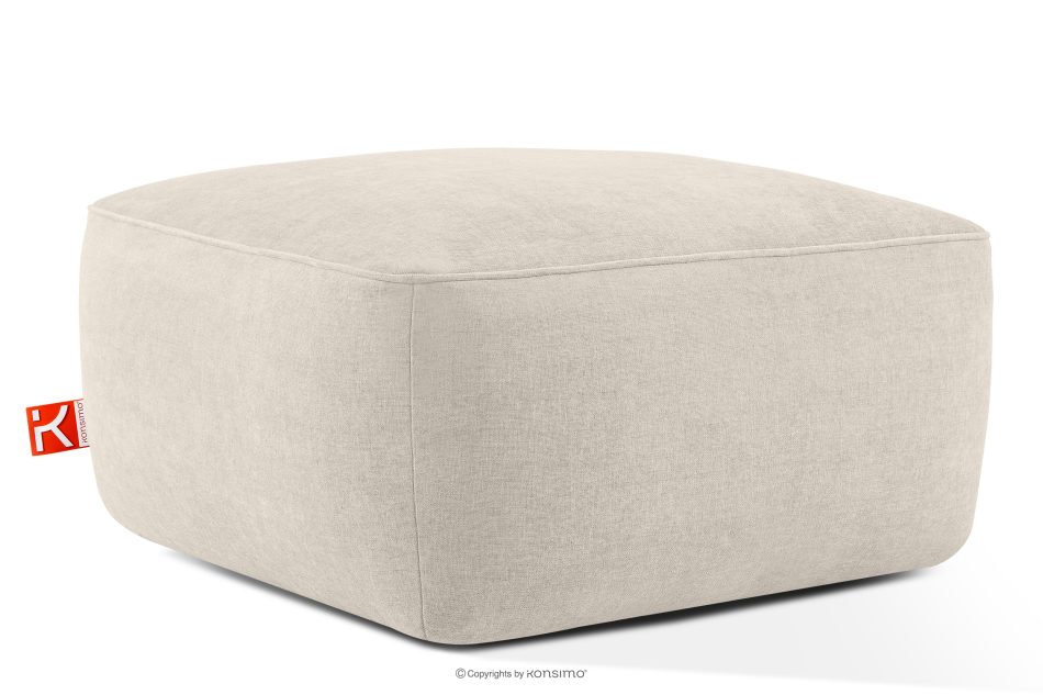 FUBBO Mäkký taburet z tkanej látky ekru ekru - obrázok 2