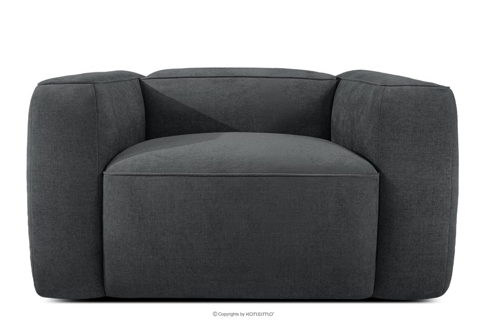 FUBBO Mäkké kreslo z tkanej látky antracit antracitová - obrázok 0