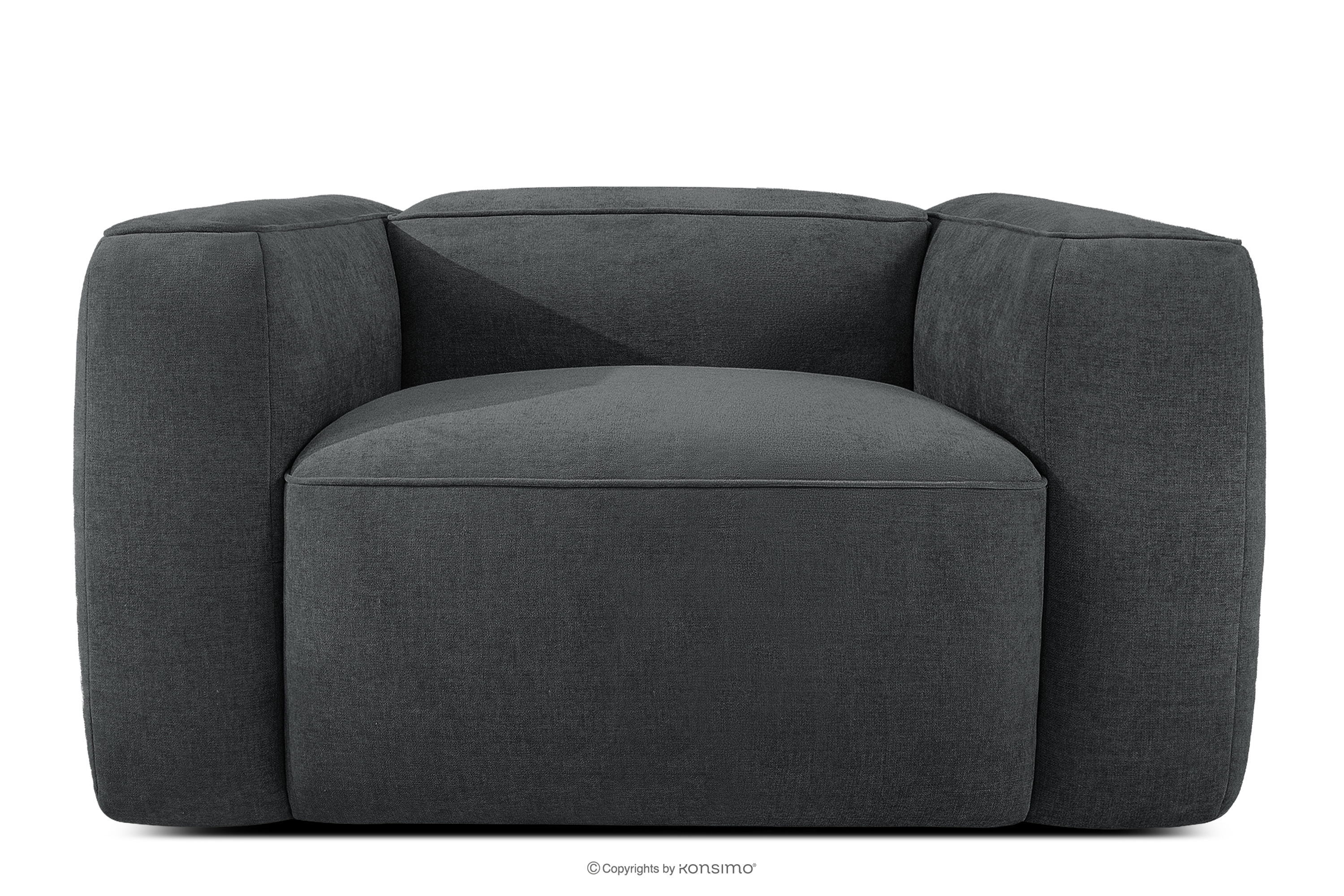 Mäkké kreslo z tkanej látky antracit