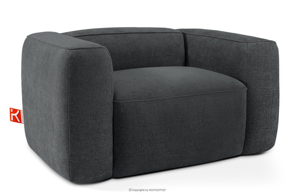 FUBBO Mäkké kreslo z tkanej látky antracit antracitová - obrázok 2