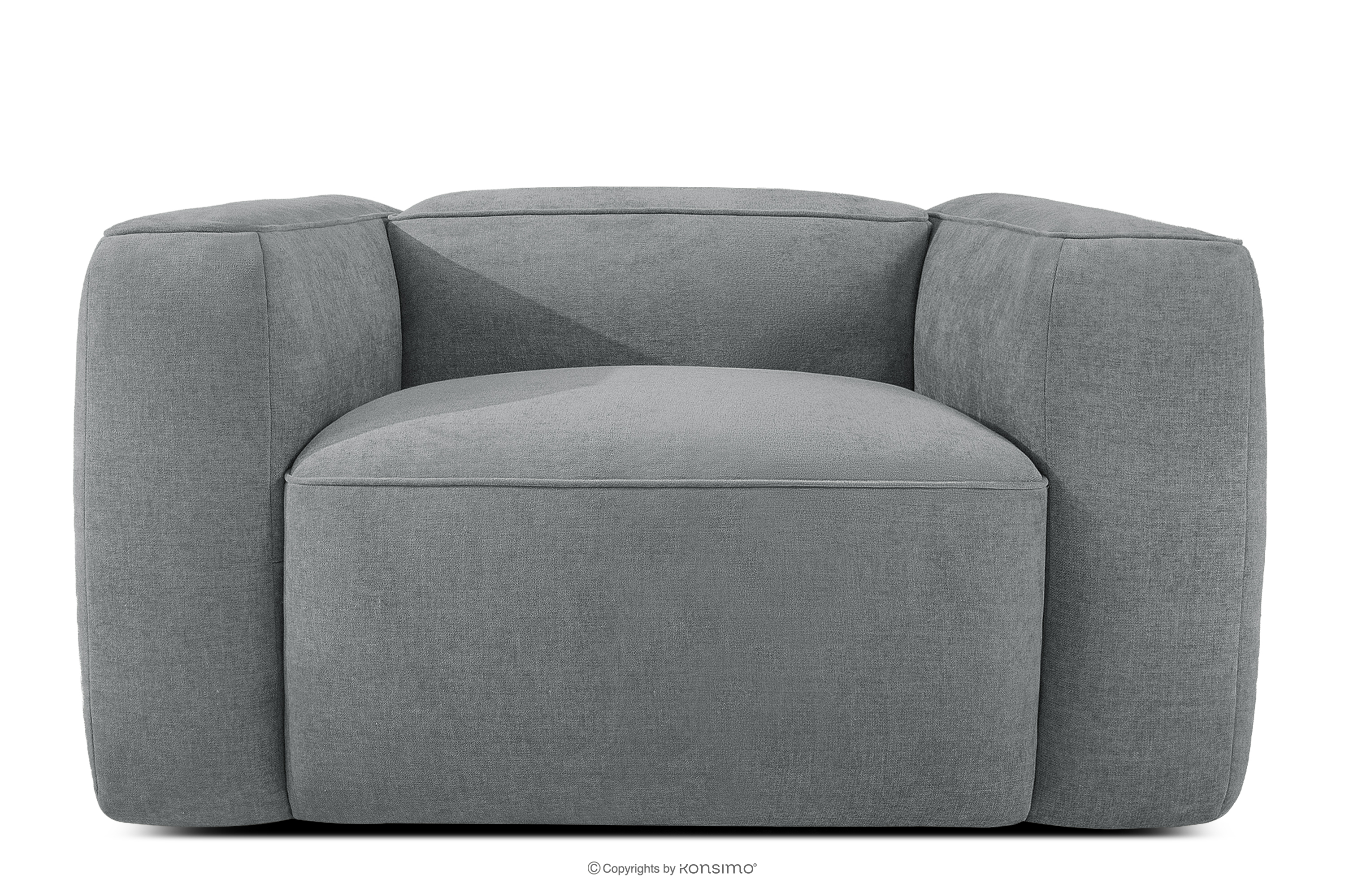 Mäkké kreslo z tkanej látky sivý