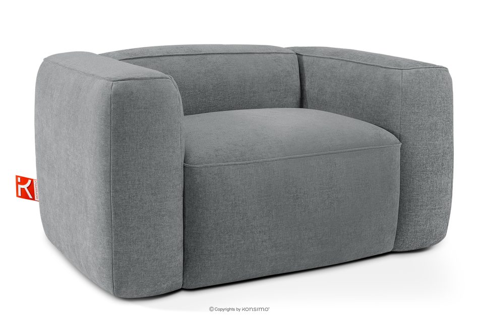 FUBBO Mäkké kreslo z tkanej látky sivý sivá - obrázok 2