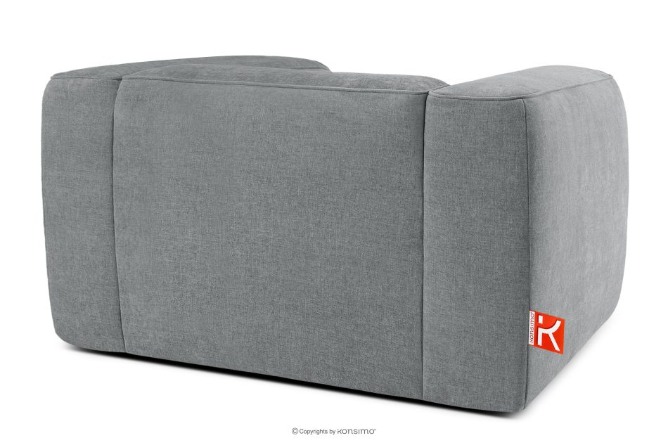 FUBBO Mäkké kreslo z tkanej látky sivý sivá - obrázok 3