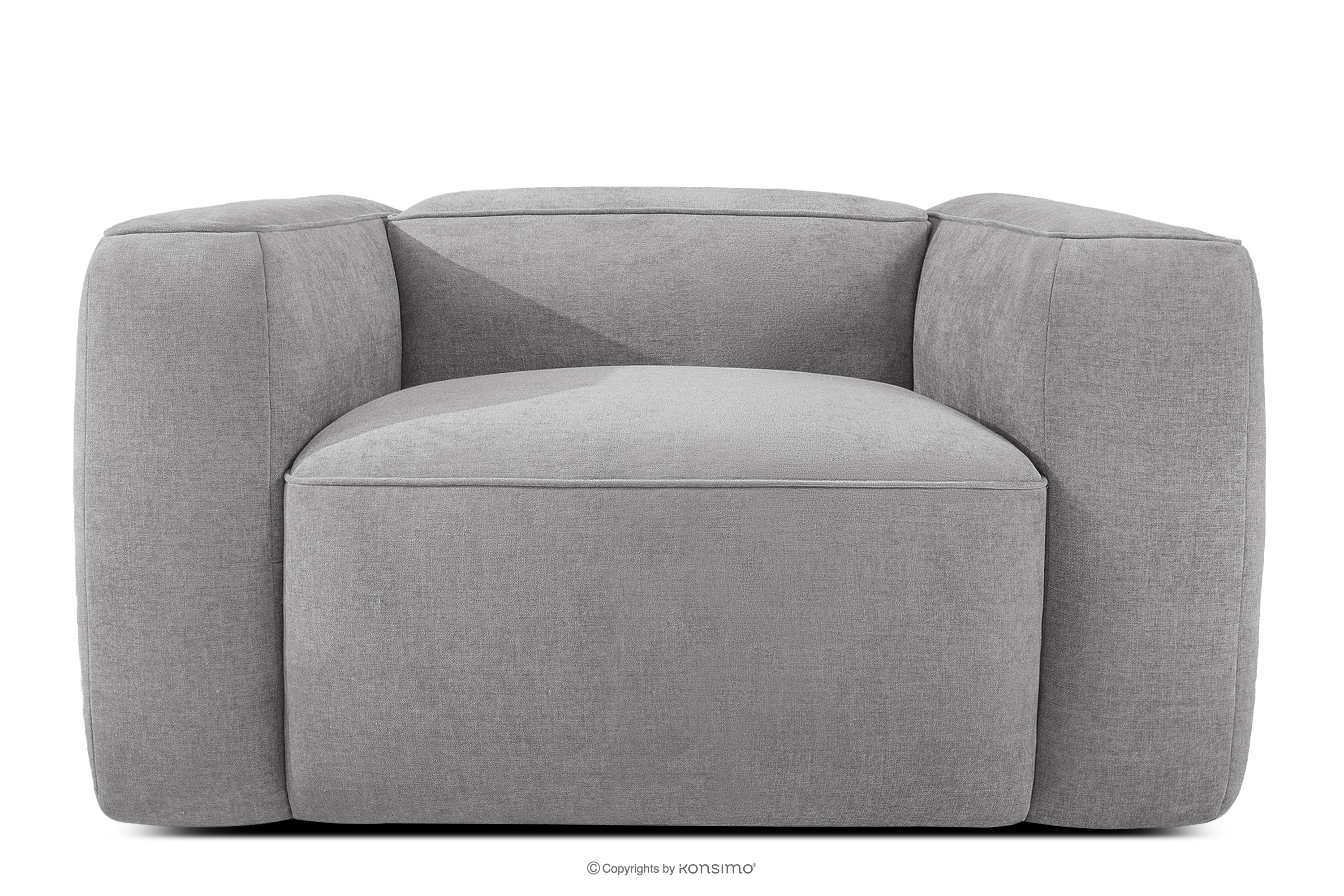 Mäkké kreslo z tkanej látky svetlo šedá