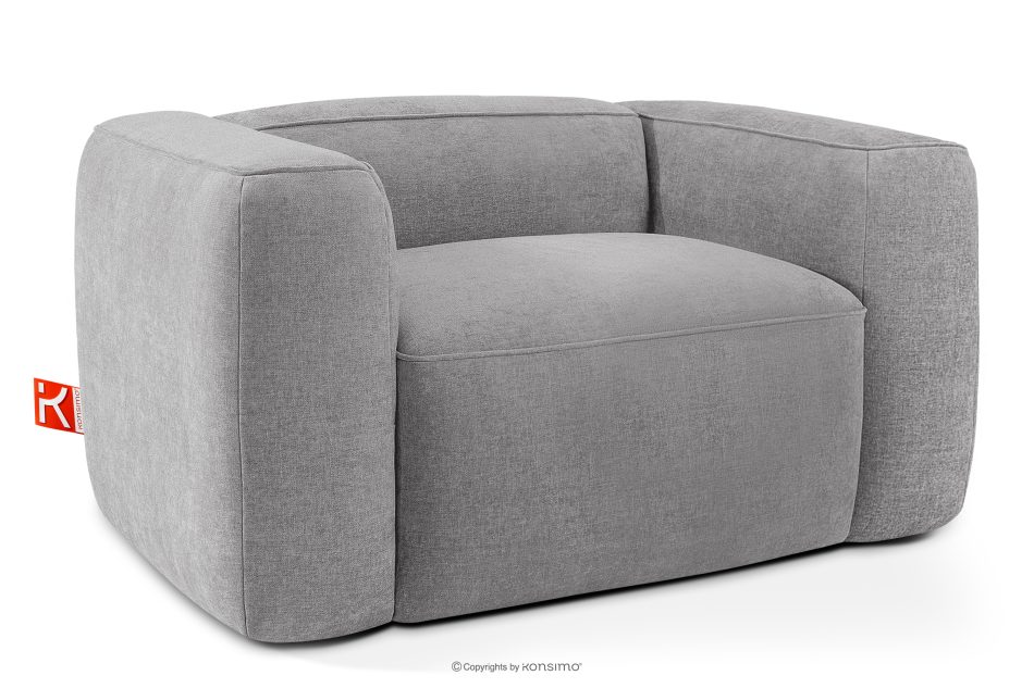 FUBBO Mäkké kreslo z tkanej látky svetlo šedá svetlošedá - obrázok 2