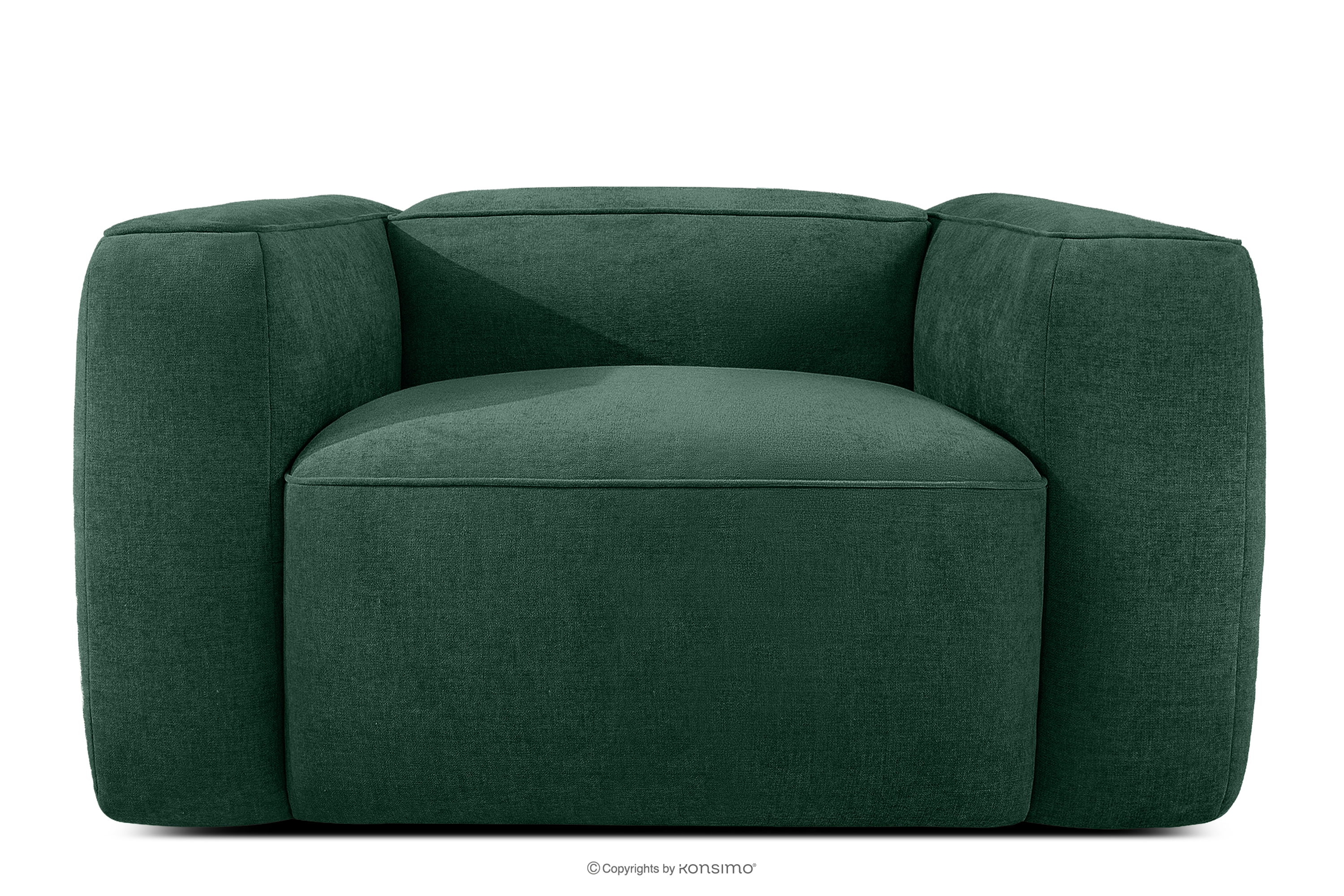 Mäkké kreslo z tkanej látky tmavo zelená