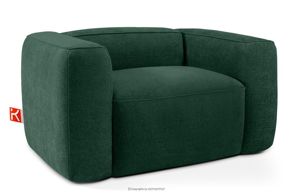 FUBBO Mäkké kreslo z tkanej látky tmavo zelená tmavozelená - obrázok 2