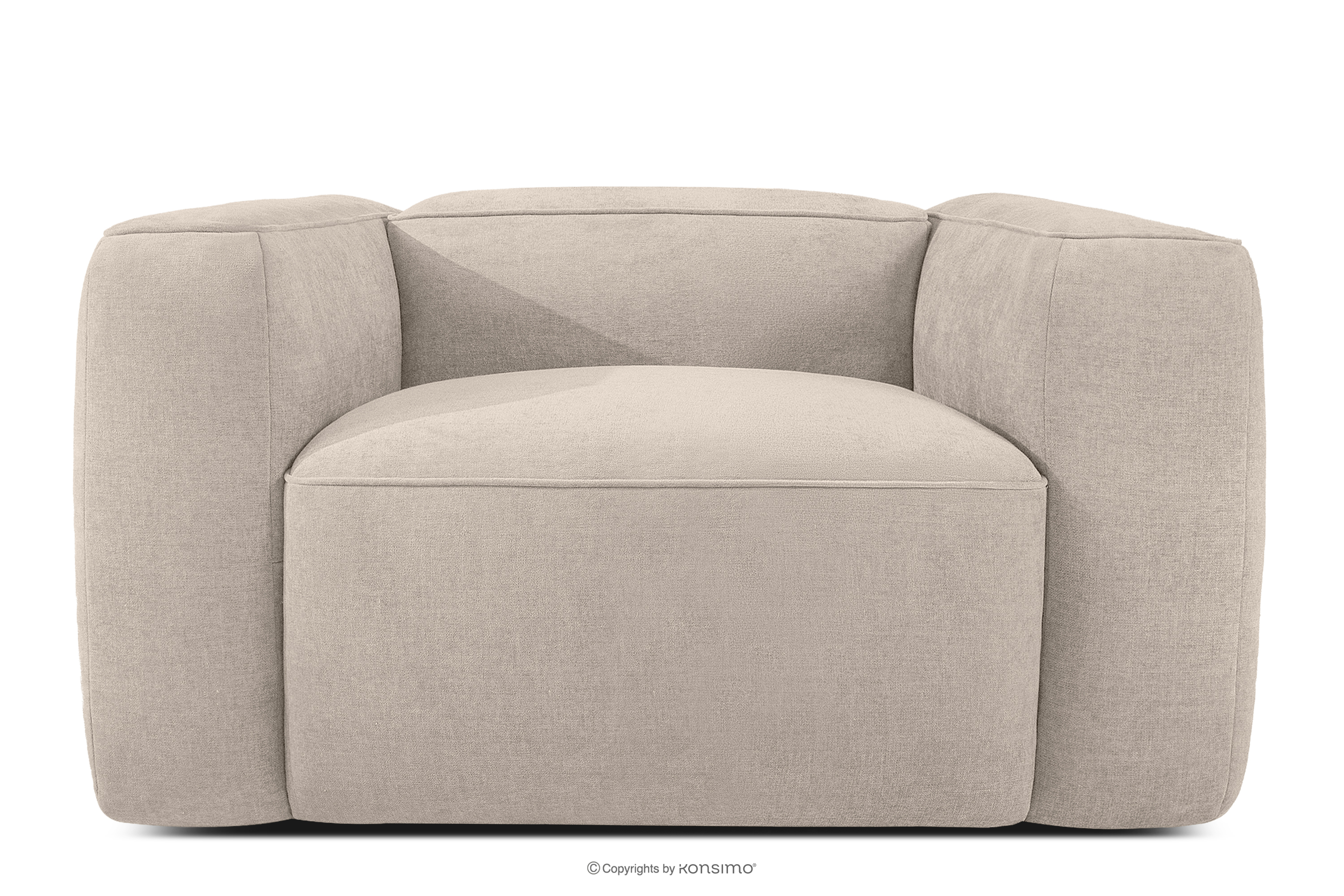 Mäkké kreslo z tkanej látky krémový