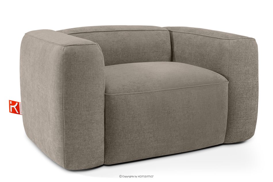 FUBBO Mäkké kreslo z tkanej látky béžová béžová - obrázok 2