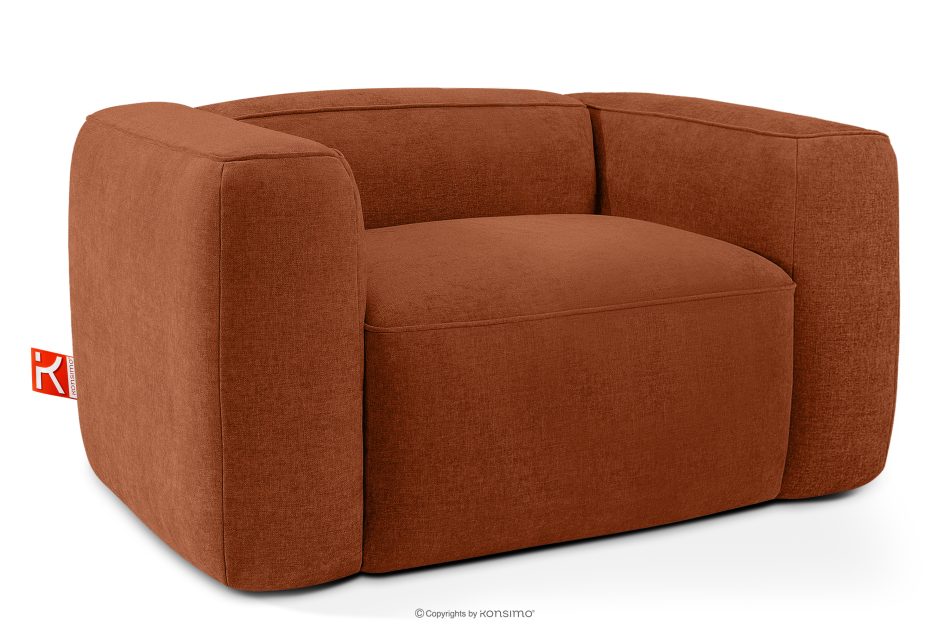 FUBBO Mäkké kreslo z tkanej látky ryšavý červená - obrázok 2