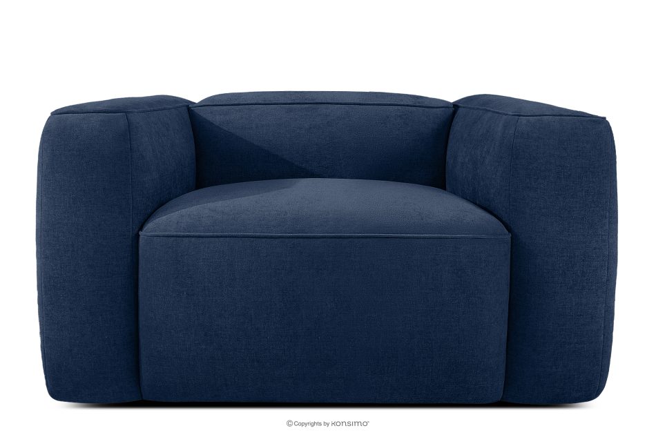 FUBBO Mäkké kreslo z tkanej látky námornícka modrá námornícka modrá - obrázok 0