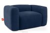 FUBBO Mäkké kreslo z tkanej látky námornícka modrá námornícka modrá - obrázok 3