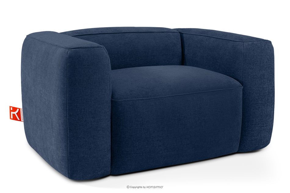 FUBBO Mäkké kreslo z tkanej látky námornícka modrá námornícka modrá - obrázok 2