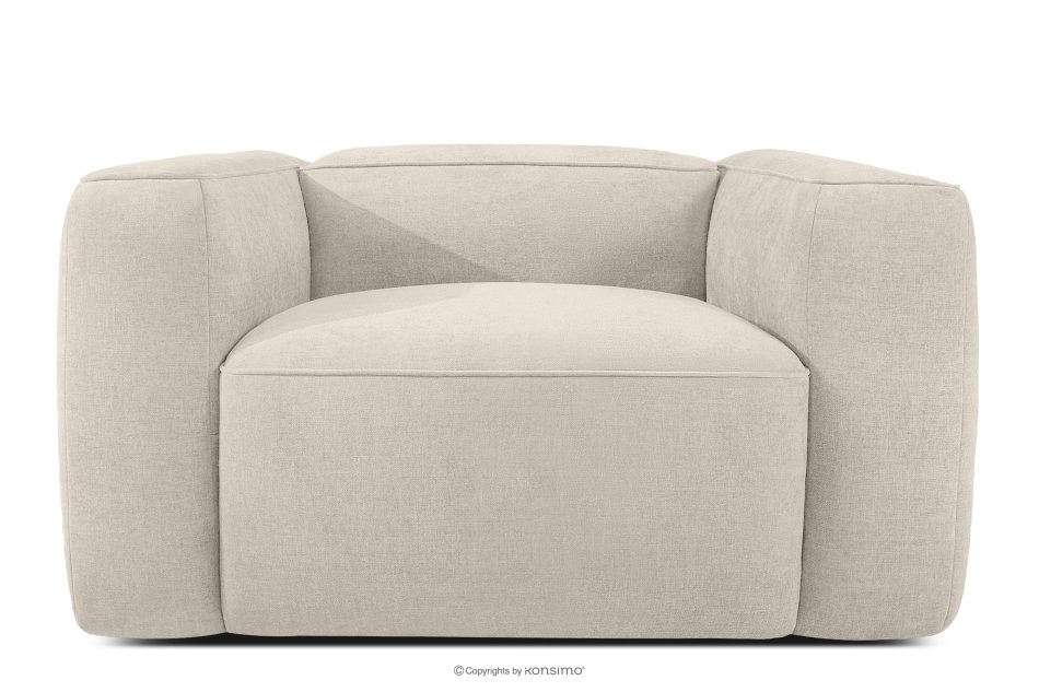 FUBBO Mäkké kreslo z tkanej látky ekru ekru - obrázok 0