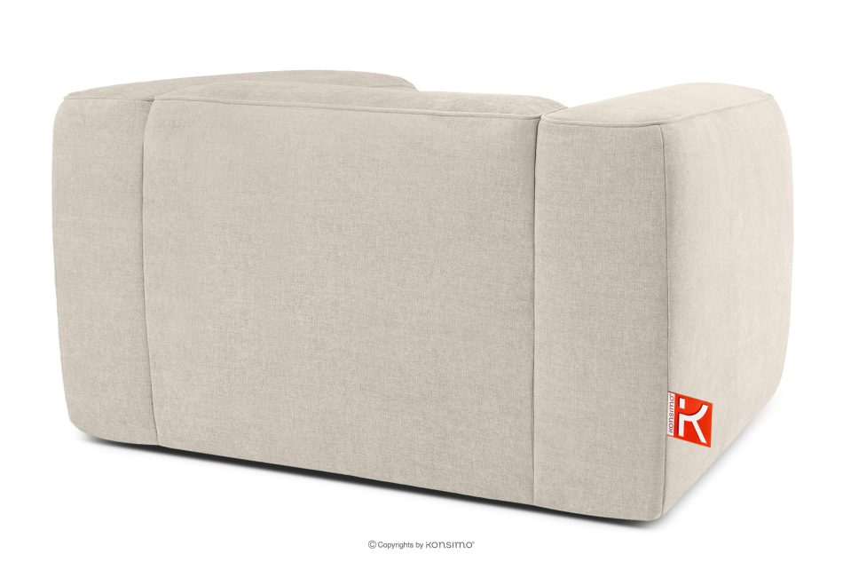 FUBBO Mäkké kreslo z tkanej látky ekru ekru - obrázok 3