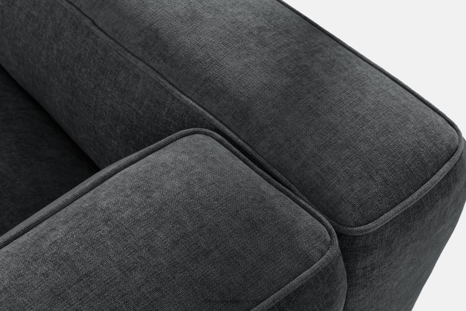 FUBBO Mäkká dvojmiestna pohovka z tkanej látky antracit antracitová - obrázok 6