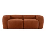 Mäkká dvojmiestna pohovka z tkanej látky ryšavý