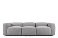 Mäkká trojmiestna pohovka z tkanej látky svetlo šedá