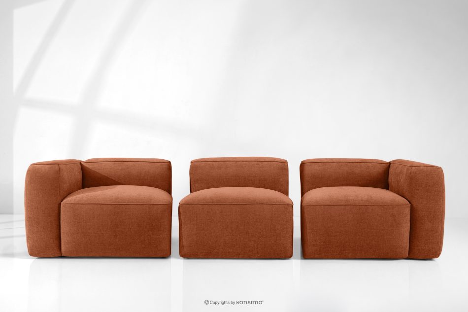 FUBBO Mäkká trojmiestna pohovka z tkanej látky ryšavý červená - obrázok 10