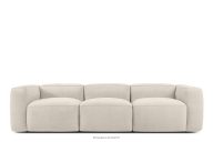 Mäkká trojmiestna pohovka z tkanej látky ekru