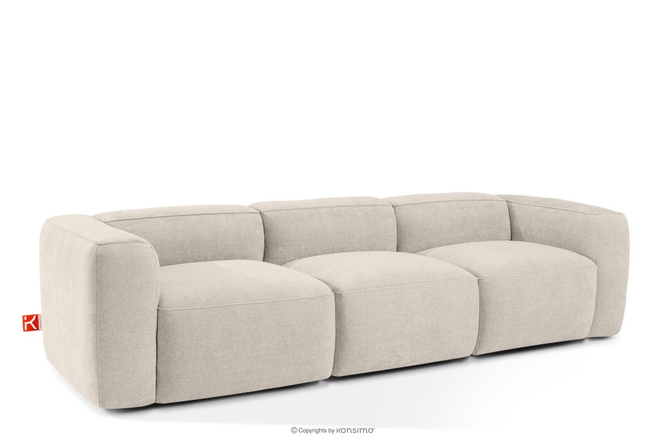 FUBBO Mäkká trojmiestna pohovka z tkanej látky ekru ekru - obrázok 2