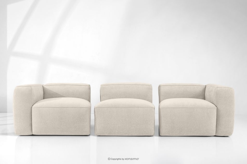 FUBBO Mäkká trojmiestna pohovka z tkanej látky ekru ekru - obrázok 10