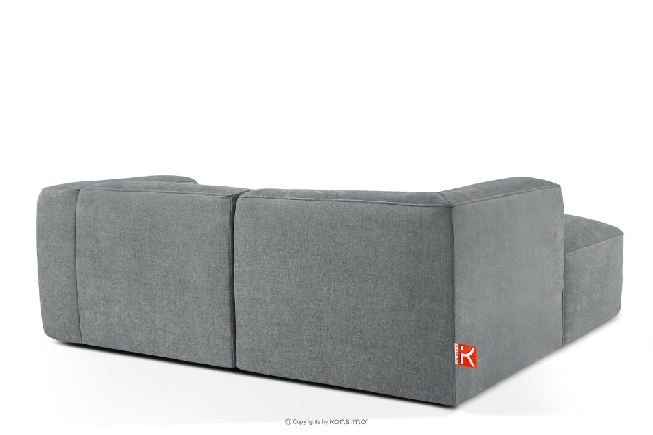 FUBBO Mäkká rohová pohovka z tkanej látky, vľavo sivý sivá - obrázok 3