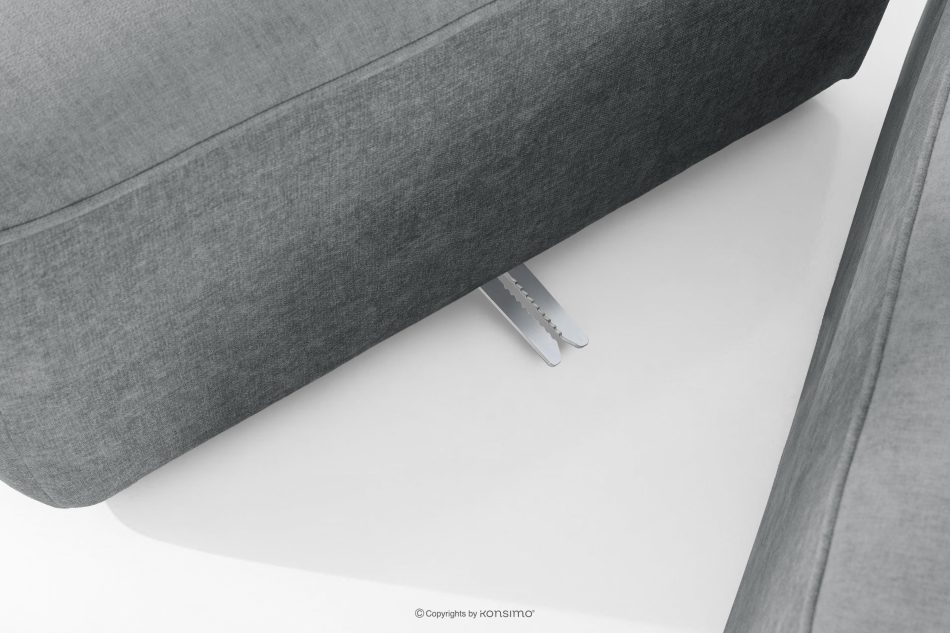 FUBBO Mäkká rohová pohovka z tkanej látky, vľavo sivý sivá - obrázok 8