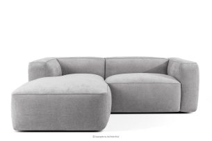 FUBBO, https://konsimo.sk/kolekcie/fubbo/ Mäkká rohová pohovka z tkanej látky, vľavo svetlo šedá svetlošedá - obrázok