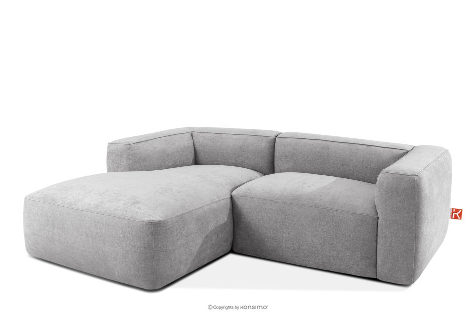 FUBBO Mäkká rohová pohovka z tkanej látky, vľavo svetlo šedá svetlošedá - obrázok 2