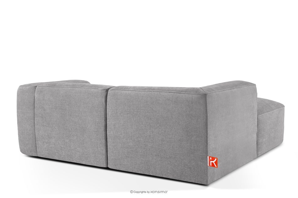 FUBBO Mäkká rohová pohovka z tkanej látky, vľavo svetlo šedá svetlošedá - obrázok 3