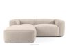 Mäkká rohová pohovka z tkanej látky, vľavo krémový