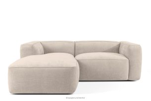 FUBBO, https://konsimo.sk/kolekcie/fubbo/ Mäkká rohová pohovka z tkanej látky, vľavo krémový krémová - obrázok