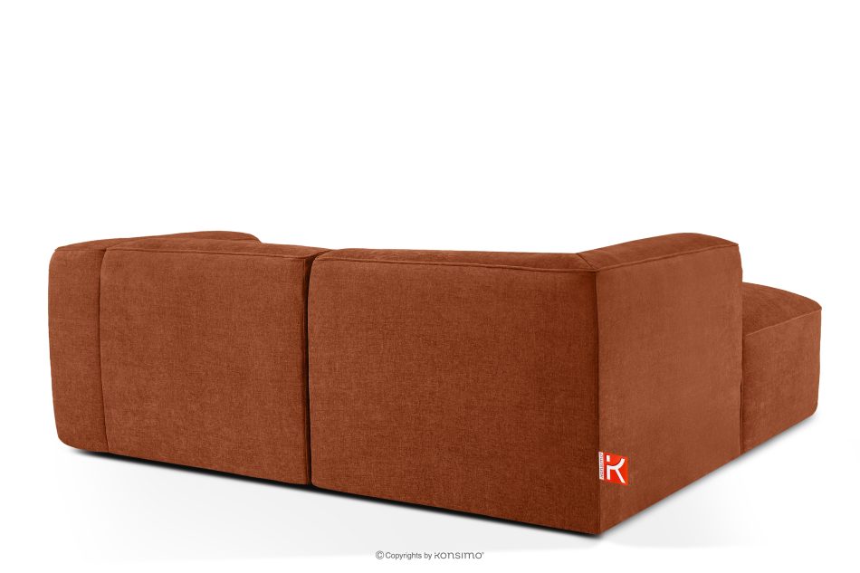 FUBBO Mäkká rohová pohovka z tkanej látky, vľavo ryšavý červená - obrázok 3