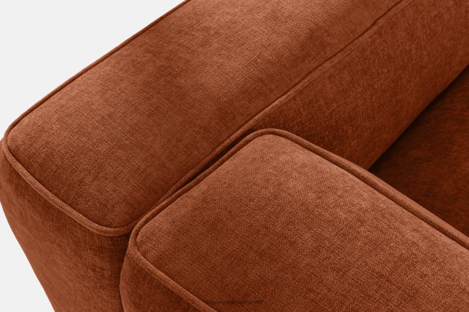 FUBBO Mäkká rohová pohovka z tkanej látky, vľavo ryšavý červená - obrázok 6