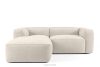 Mäkká rohová pohovka z tkanej látky, vľavo ekru