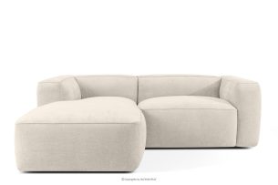 FUBBO, https://konsimo.sk/kolekcie/fubbo/ Mäkká rohová pohovka z tkanej látky, vľavo ekru ekru - obrázok