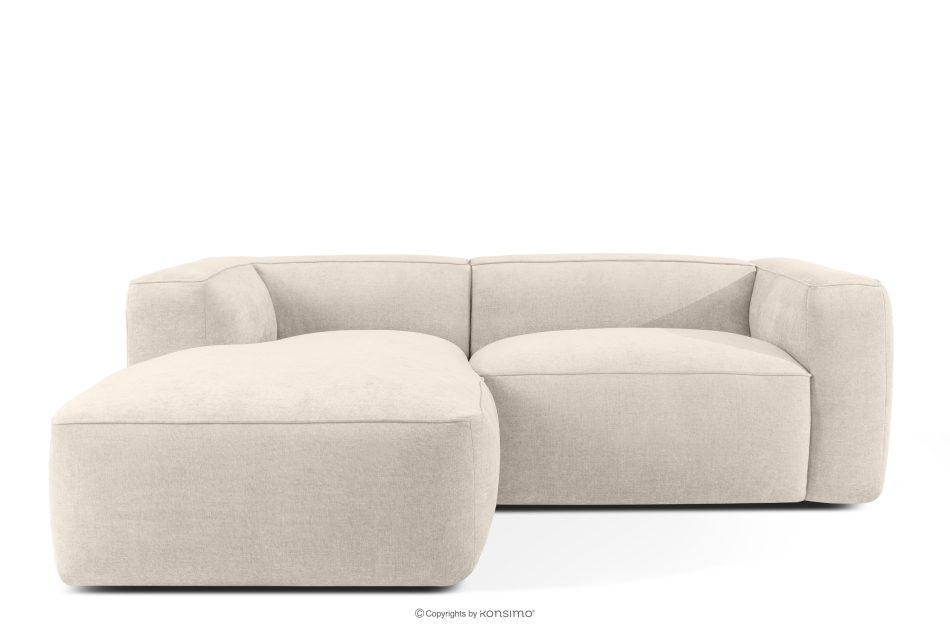 FUBBO Mäkká rohová pohovka z tkanej látky, vľavo ekru ekru - obrázok 0