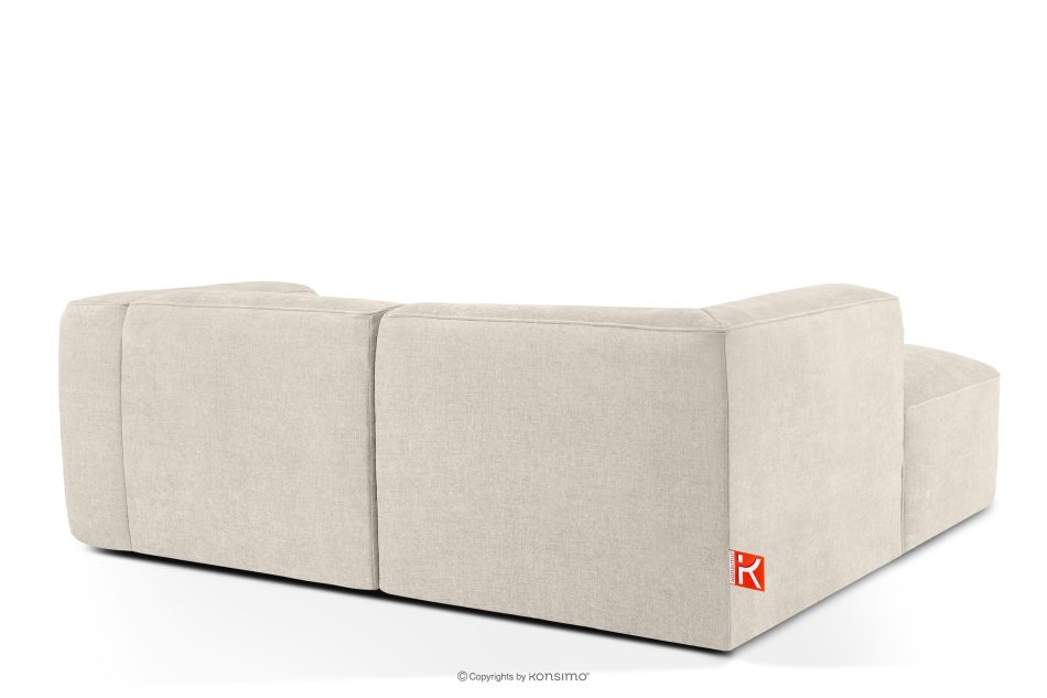 FUBBO Mäkká rohová pohovka z tkanej látky, vľavo ekru ekru - obrázok 3