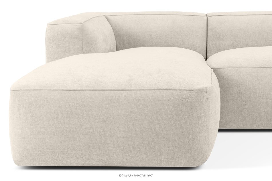 FUBBO Mäkká rohová pohovka z tkanej látky, vľavo ekru ekru - obrázok 7