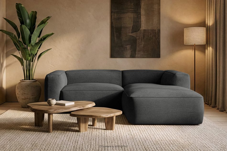 FUBBO Mäkká rohová pohovka z tkanej látky vpravo antracit antracitová - obrázok 11