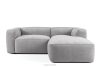 Mäkká rohová pohovka z tkanej látky vpravo svetlo šedá