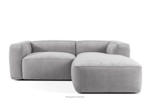 FUBBO, https://konsimo.sk/kolekcie/fubbo/ Mäkká rohová pohovka z tkanej látky vpravo svetlo šedá svetlošedá - obrázok