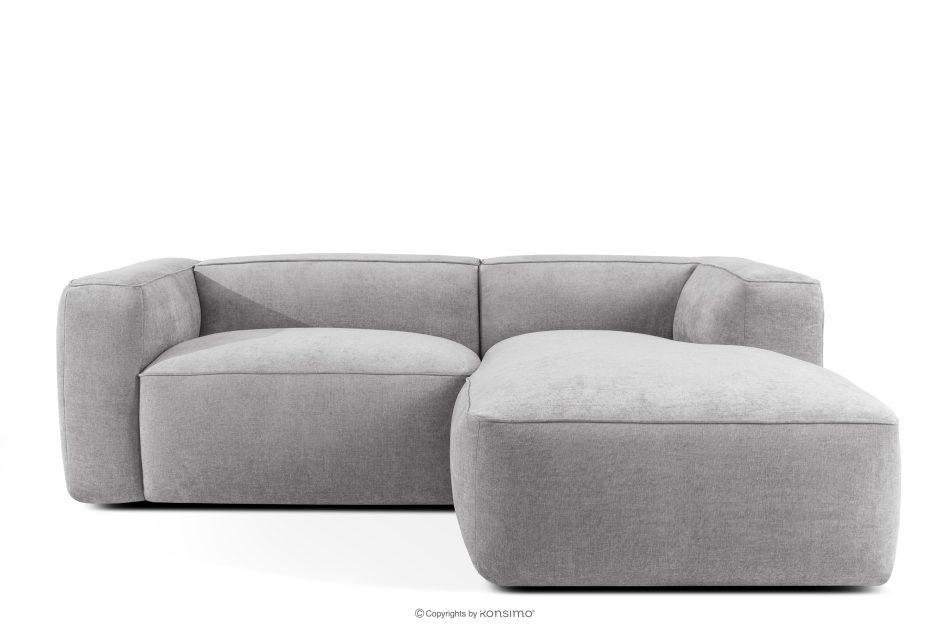 FUBBO Mäkká rohová pohovka z tkanej látky vpravo svetlo šedá svetlošedá - obrázok 0