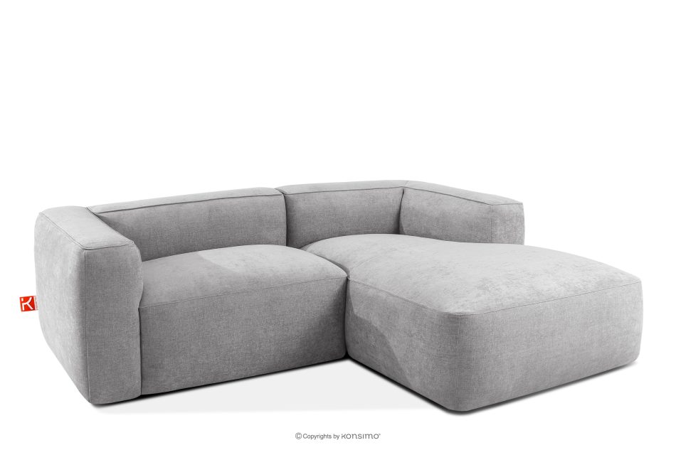 FUBBO Mäkká rohová pohovka z tkanej látky vpravo svetlo šedá svetlošedá - obrázok 2