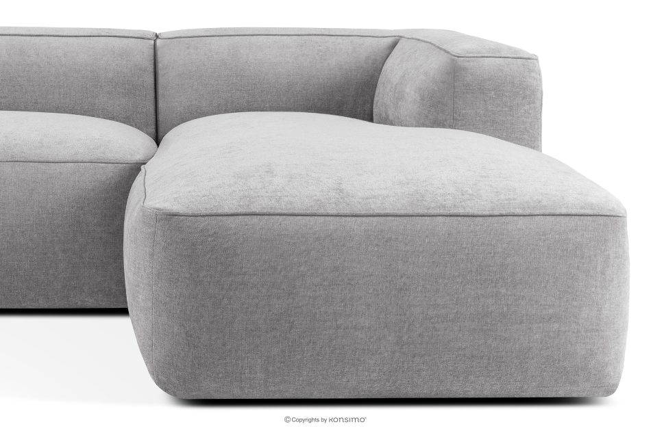 FUBBO Mäkká rohová pohovka z tkanej látky vpravo svetlo šedá svetlošedá - obrázok 7