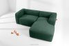 FUBBO Mäkká rohová pohovka z tkanej látky vpravo tmavo zelená tmavozelená - obrázok 2