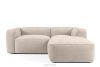 FUBBO Mäkká rohová pohovka z tkanej látky vpravo krémový krémová - obrázok 1