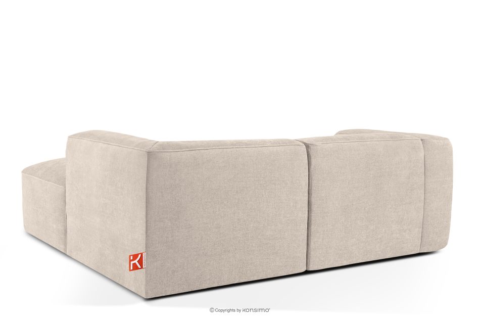 FUBBO Mäkká rohová pohovka z tkanej látky vpravo krémový krémová - obrázok 3