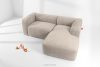 FUBBO Mäkká rohová pohovka z tkanej látky vpravo krémový krémová - obrázok 2